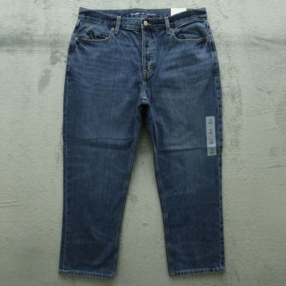 Old Navy Jeans Women's Size 12 High-Rise Slouchy Straight Crop 26" Inseam NWT
